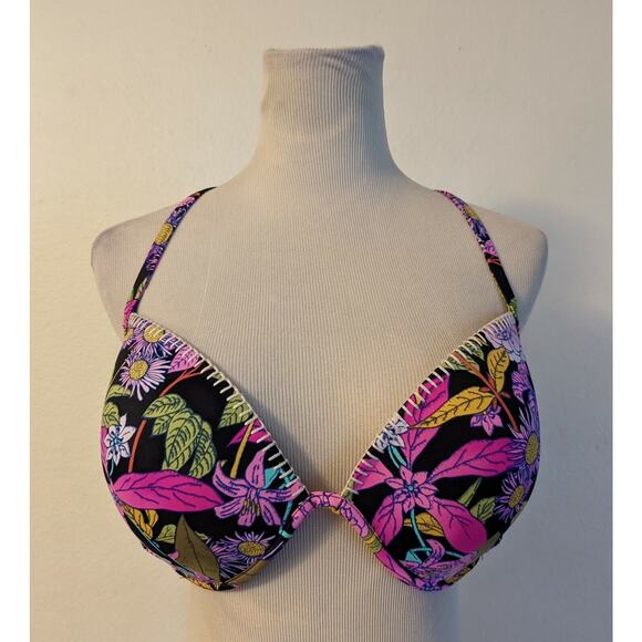 Victoria's Secret sz 36DD Racerback Swimsuit Bikini Top only underwire multi T1 - Picture 1 of 4